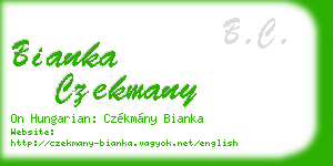 bianka czekmany business card