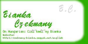 bianka czekmany business card